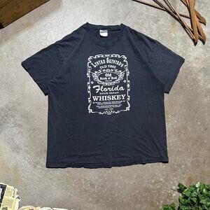 Vintage Y2K 2001 Lynyrd Skynyrd Jack Daniels Band Tee Mens XL Faded Black Shirt
